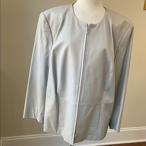 Talbots Soft Gray Leather Jacket